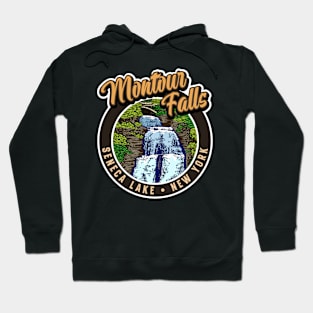 Montour Falls Seneca Lake New York with She-Qua-Ga Waterfall Hoodie